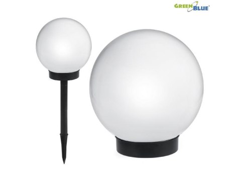 Lampa solarna GreenBlue GB123 wolnostojaca ogrodowa - kula 20x20x53cm, bialy LED Greenblue