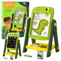 Tablica Dwustronna Magnetyczna Suchościeralna Dinozaur Zielona Akcesoria LEAN Toys