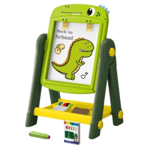 Tablica Dwustronna Magnetyczna Suchościeralna Dinozaur Zielona Akcesoria LEAN Toys Tablica Dwustronna Magnetyczna Suchościeralna Dinozaur Zielona Akcesoria LEAN Toys
