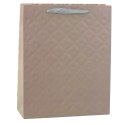 Torba Prezentowa Z Tłoczeniem Beżowa 32 x 26 x 10cm LEAN
