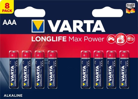 Baterie VARTA LONGLIFE MAX POWER AAA 1.5V 8 szt Varta Baterie Baterie VARTA LONGLIFE MAX POWER AAA 1.5V 8 szt Varta Baterie