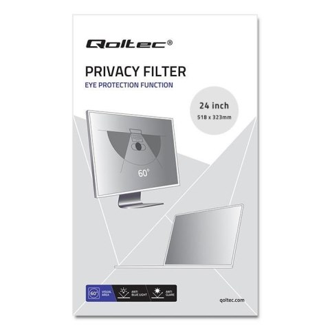 Filtr prywatyzujący RODO Qoltec 24" (16:10) Qoltec