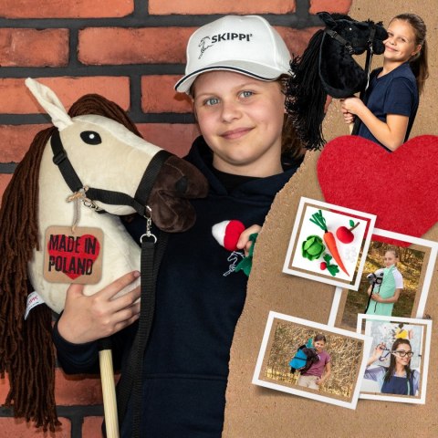 Hobby Horse Skippi A3 - Biszkopt - Jasny beż i brąz - kantar i wodze Hobby Horse Skippi A3 - Biszkopt - Jasny beż i brąz - kantar i wodze