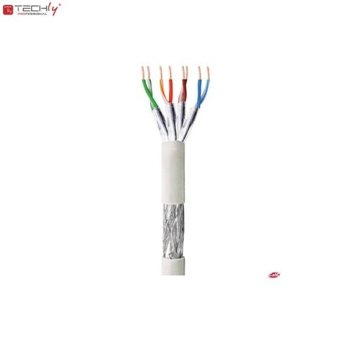 Kabel instalacyjny TechlyPro skrętka Cat6 S/FTP drut, CCA, 305m szary Techly