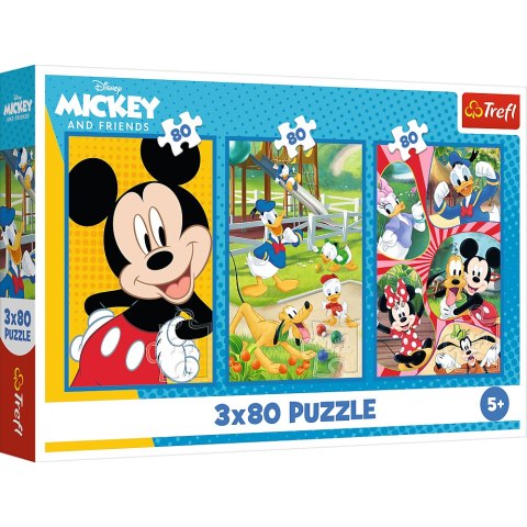 Puzzle - 3x80 - Ekipa Myszki Miki - Trefl 34887 Trefl Puzzle