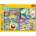 Puzzle - 4x250 - Szalony świat Sponge Boba - Trefl 13342 Trefl Puzzle