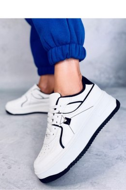 Sneakersy na koturnie HOLMES WHITE/BLACK - Inello Inello