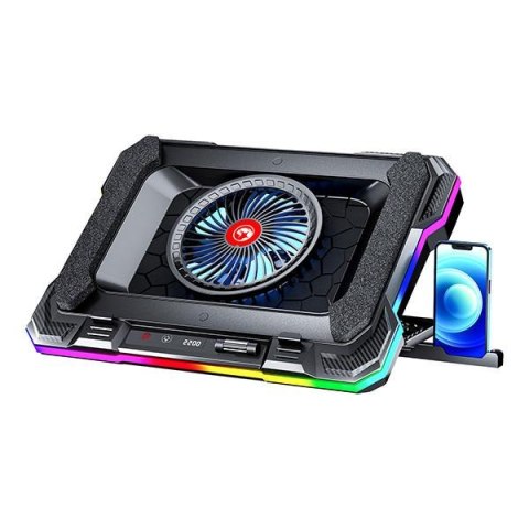 Podstawa chłodząca pod notebooka 19" Marvo ATLAS 43 HUB, RGB, regulacja wysokości Marvo Podstawa chłodząca pod notebooka 19" Marvo ATLAS 43 HUB, RGB, regulacja wysokości Marvo