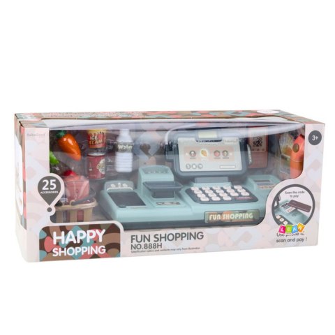 Zestaw Kasa Sklepowa Produkty Spożywcze Czytnik Telefon 25El LEAN Toys Zestaw Kasa Sklepowa Produkty Spożywcze Czytnik Telefon 25El LEAN Toys