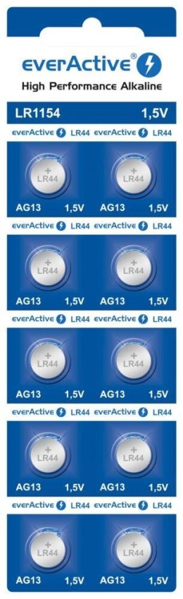 Baterie alkaliczne mini everActive AG13 G13 LR1154 LR44 10 sztuk Everactive