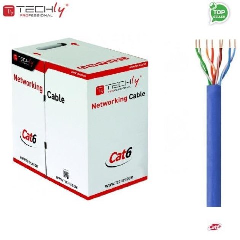 Kabel instalacyjny TechlyPro skrętka Cat6 UTP 4x2 drut CCA 305m, niebieski Techly Kabel instalacyjny TechlyPro skrętka Cat6 UTP 4x2 drut CCA 305m, niebieski Techly