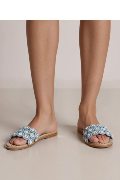 Sandał Klapki Model Kwiatowe Misty GQ8-057 Blue - Inello Inello