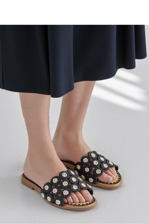 Sandał Klapki Model Kwiatowy Eden GQ8-057 Black - Inello Inello