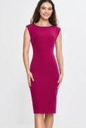 Sukienka z subtelnym dekoltem na plecach S266 Fuksja - Nife Nife Sukienka z subtelnym dekoltem na plecach S266 Fuksja - Nife Nife