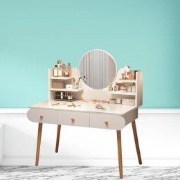 Toaletka Kosmetyczna Z Lustrem Trzy Szuflady Biała 100x40x120cm LEAN