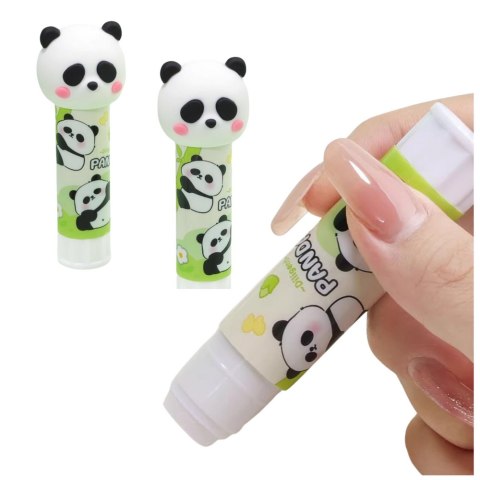 Klej W Sztyfcie Szkolny Biurowy Panda Zielony 3D LEAN Klej W Sztyfcie Szkolny Biurowy Panda Zielony 3D LEAN