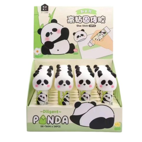 Klej W Sztyfcie Szkolny Biurowy Panda Zielony 3D LEAN Klej W Sztyfcie Szkolny Biurowy Panda Zielony 3D LEAN