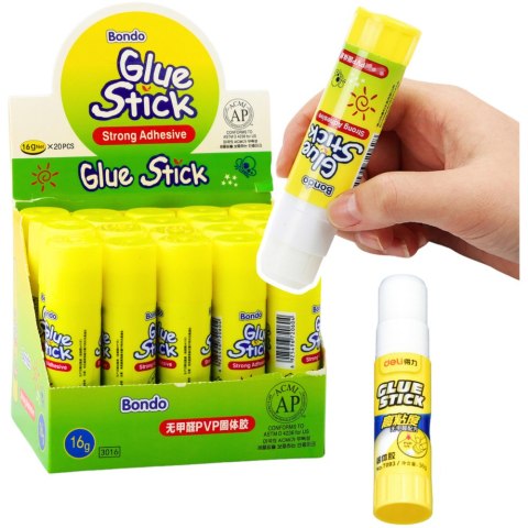 Klej W Sztyfcie Szkolny Biurowy Mocny 16g LEAN Klej W Sztyfcie Szkolny Biurowy Mocny 16g LEAN