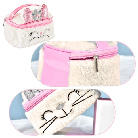 Pluszowa Kosmetyczka Dziecięca Króliczek Brokat Biała 20cm LEAN Pluszowa Kosmetyczka Dziecięca Króliczek Brokat Biała 20cm LEAN