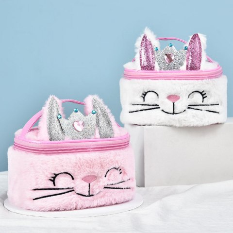 Pluszowa Kosmetyczka Dziecięca Króliczek Brokat Biała 20cm LEAN Pluszowa Kosmetyczka Dziecięca Króliczek Brokat Biała 20cm LEAN