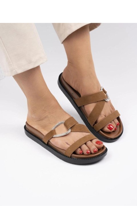 Sandał Klapki Model 6319 Camel - Inello Inello