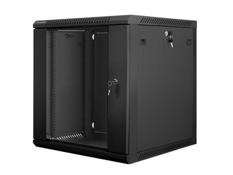 Szafa instalacyjna Rack wisząca 19" 12U 600x600 czarna Lanberg (flat pack) LANBERG