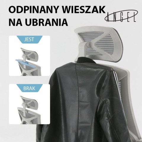 Fotel ergonomiczny ANGEL biurowy obrotowy Spino szary ANGEL Fotel ergonomiczny ANGEL biurowy obrotowy Spino szary ANGEL