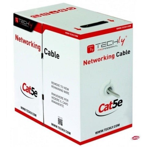 Kabel instalacyjny TechlyPro skrętka Cat5e UTP 4x2 drut CCA 305m, szary Techly Kabel instalacyjny TechlyPro skrętka Cat5e UTP 4x2 drut CCA 305m, szary Techly