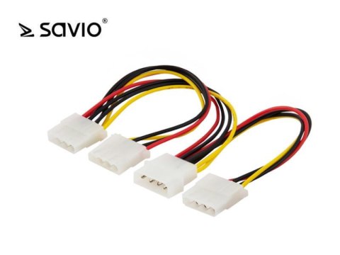 Kabel zasilający Savio AK-16 Molex 4 pin M - 3x Molex 4 pin F Savio