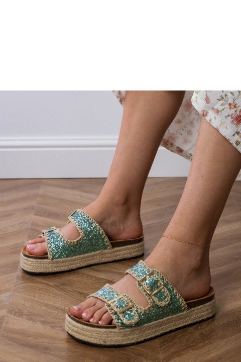 Sandał Klapki Model Induri X5-382 Green - PRIMO PRIMO Sandał Klapki Model Induri X5-382 Green - PRIMO PRIMO