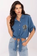 Koszula Damska Model DHJ-KS-8595-1.66 Dark Blue - Italy Moda Italy Moda