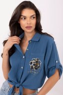 Koszula Damska Model DHJ-KS-8595-1.66 Dark Blue - Italy Moda Italy Moda