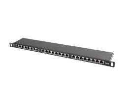 Patch panel Lanberg PPS6-0024-B 24 port 0.5U kat.6 ekranowany czarny LANBERG