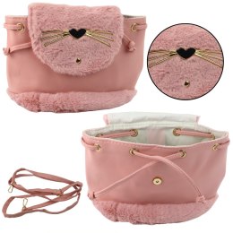 Plecak Dziecięcy Pluszowy Uszy Regulowany Pasek Różowy 22cm 4L LEAN