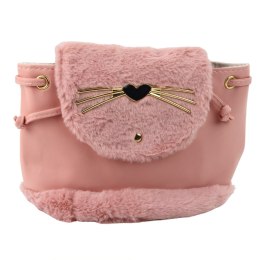 Plecak Dziecięcy Pluszowy Uszy Regulowany Pasek Różowy 22cm 4L LEAN