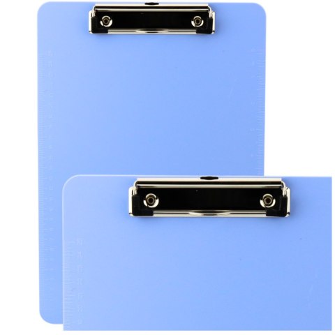 Podkładka Deska Z Klipem Do Pisania Miarka A4 Plastikowa Niebieska LEAN