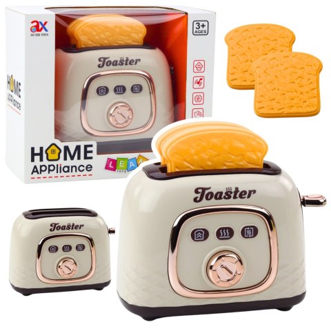 Toster Zabawkowy Dla Dzieci Elegancki Efekt Dźwiękowy Grzanki Biały LEAN Toys Toster Zabawkowy Dla Dzieci Elegancki Efekt Dźwiękowy Grzanki Biały LEAN Toys