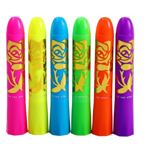 Zestaw Do Malowania Twarzy Pisaki Kredki Neonowe UV Fluorescencyjne 6szt LEAN Zestaw Do Malowania Twarzy Pisaki Kredki Neonowe UV Fluorescencyjne 6szt LEAN