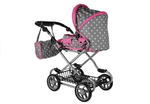 5252 Wózek dla lalek Alice Szaro-Różowy z Nosidełkiem Alice 5252 Wózek dla lalek Alice Szaro-Różowy z Nosidełkiem Alice