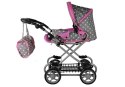 5252 Wózek dla lalek Alice Szaro-Różowy z Nosidełkiem Alice 5252 Wózek dla lalek Alice Szaro-Różowy z Nosidełkiem Alice