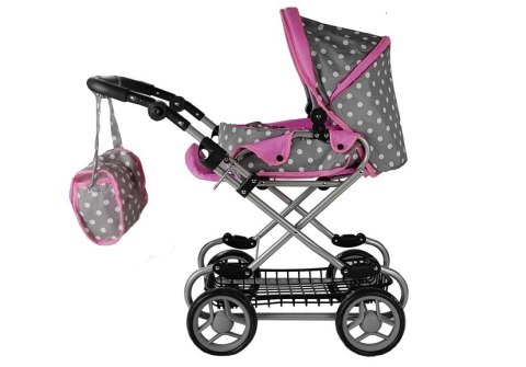 5252 Wózek dla lalek Alice Szaro-Różowy z Nosidełkiem Alice 5252 Wózek dla lalek Alice Szaro-Różowy z Nosidełkiem Alice