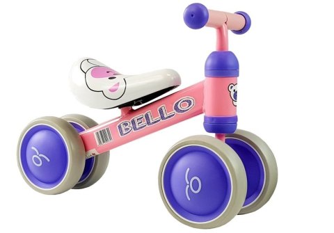 Rowerek Biegowy Bello z Podwójnymi Kółkami Różowy LEAN Bike