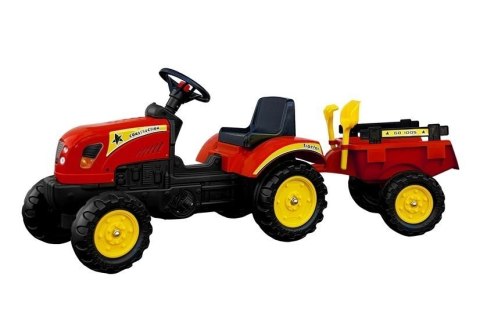 Traktor Branson z Przyczepą czerwony Pedały 135 cm LEAN CARS Traktor Branson z Przyczepą czerwony Pedały 135 cm LEAN CARS