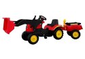 Traktor Herman z Przyczepą i Łyżką czerwony165 cm LEAN Toys