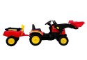 Traktor Herman z Przyczepą i Łyżką czerwony165 cm LEAN Toys