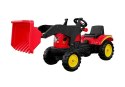 Traktor Herman z Przyczepą i Łyżką czerwony165 cm LEAN Toys