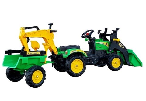Traktor z Przyczepą i Łyżką Koparka Benson Zielony LEAN Toys Traktor z Przyczepą i Łyżką Koparka Benson Zielony LEAN Toys