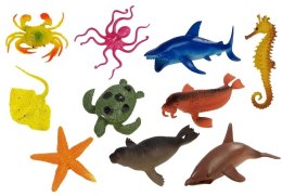 Zestaw Figurek Zwierzęta Morskie Gumowe 12 sztuk LEAN Toys