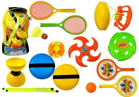 Zestaw Sportowy Rakiety Frisbee Diabolo LEAN Toys