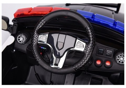 Auto na Akumulator Samochód Policyjny Biały LEAN CARS Auto na Akumulator Samochód Policyjny Biały LEAN CARS